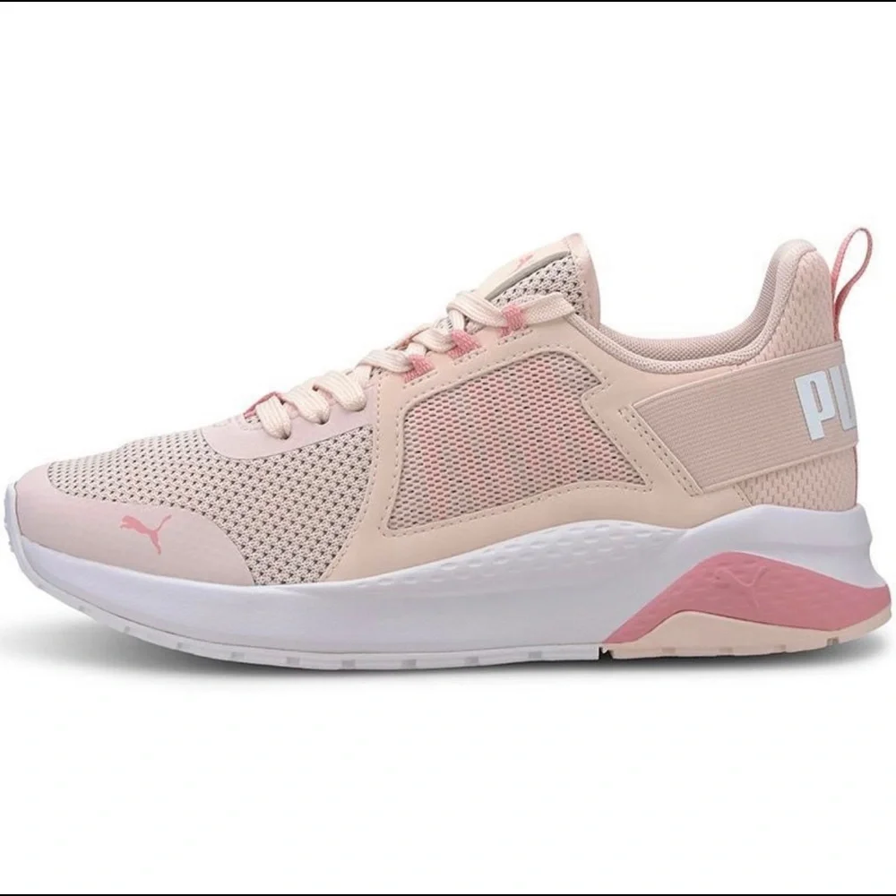 NIB Junior Size 6.5C Puma Anzarun Knit JR Softfoam Sneakers In Rosewater-Peony - Picture 1 of 12